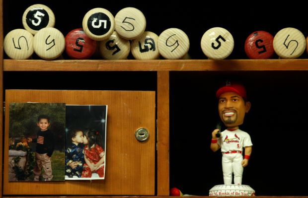 Pujols' locker at old Busch Stadium